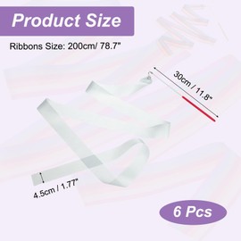 PATIKIL Dance Ribbons, 6 Pack 78.7 Inch Gymnastics Dance Streamers with Non-Slip Wand Dance Flags for Gifts, Dancing, Talent Shows, Baton Twirling, Silver Tone