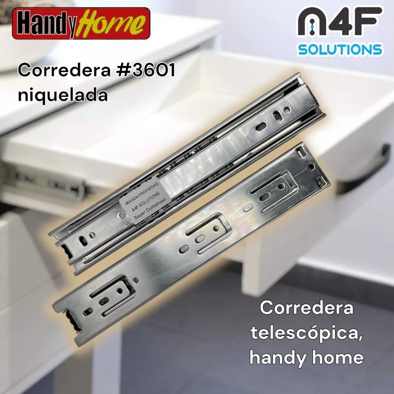 Handyhome Corredera Cajón Handy Home 25cm X 4.5cm 4paquetes 8pz