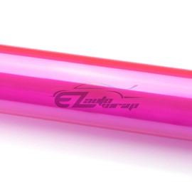 EZAUTO WRAP Free Tool Kit 12"x96" (1FT x 8FT) Glossy Pink Headlight Taillight Fog Light Side Marker Vinyl Tint Film Self Adhesive