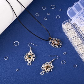 Pandahall Mixed Size 4-10mm Iron Open Jump Rings Silver Plated Unsoldered Round Ring Connectors for Chainmail Jewelry Bracelet Necklace Making