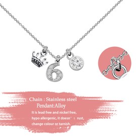 KUIYAI Six Musical Queen Necklace Broadway Necklace For Girls Women Musical Theatre Gift For Drama Teacher (jane ne whiteUK)