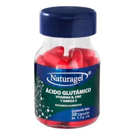 Ácido Glutámico, Vitamina B, Zinc, Omega 3, 30 Cápsulas De 1 Sabor Sin Sabor                                                                          
