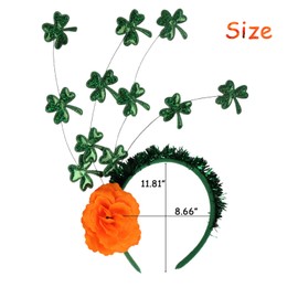hhdatc St. Patrick's Day Green Hat Headband – Shamrock Hair Accessory for Women, Festive Irish Clover Holiday Style