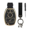 GZXNKEY 2 Buttons For Mercedes TPU Key Cover For Benz