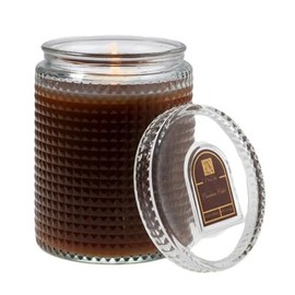 Cinnamon Cider Aromatique Textured Glass 15 oz Scented Jar Candle w/Lid