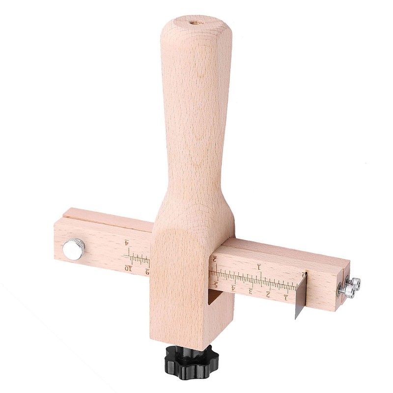 Wooden Hand Leather Strip Strap Adjustable Cutting Tool DIY Craft
