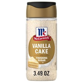 McCormick Finishing Sugar, Vanilla Cake, Warm Vanilla and Buttery Cake Flavors, Add a Touch of Sweetness to Coffee, Treats & More, Garnish Beverages, No Colors From Artificial Sources, 3.49 oz