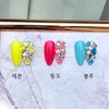 Summer sniper (lemon, pink, blue) handmade nail tips - long