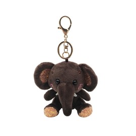 OSALADI Plush Elephant Keychain Stuffed Animal Keychain Elephant Keyring Cute Pendant Keychain Backpack Keychains For Bag Car Key (Dark Coffee)