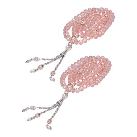 Muslim Prayer Beads Coloured Glaze 99 Beads Mihrab Separators Counting Exquisite Design Tasbih Prayer Beads 0.31 Inches (Pink) Pack of 2