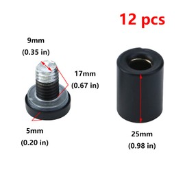 Antrader 12-Pack 3/4" x 1-1/5" Stainless Steel Glass Standoff Mounts, Wall Standoffs Advertising Nails Hardware, Matte Black