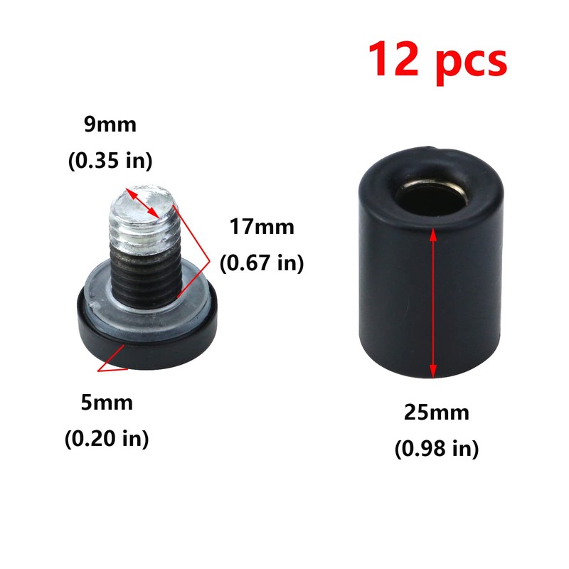 Antrader 12-Pack 3/4" x 1-1/5" Stainless Steel Glass Standoff Mounts,