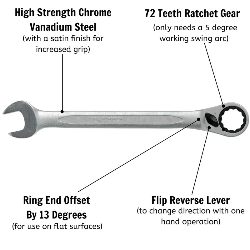 Teng 600510R 10mm Ratchet Combination Spanner
