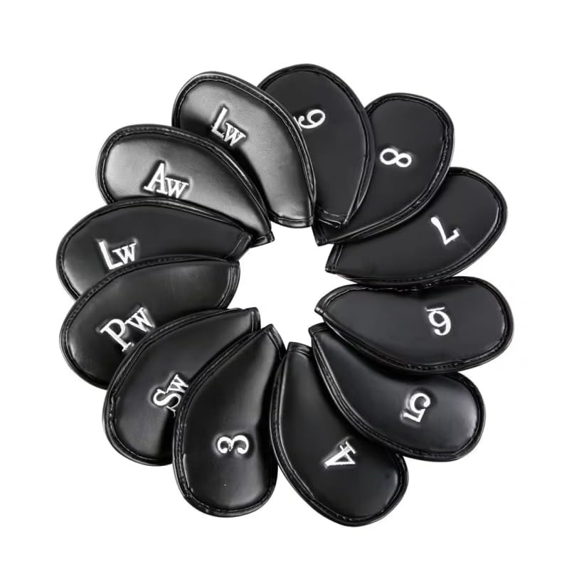 12 PCS Waterproof PU Leather Head Cover Golf Iron Club