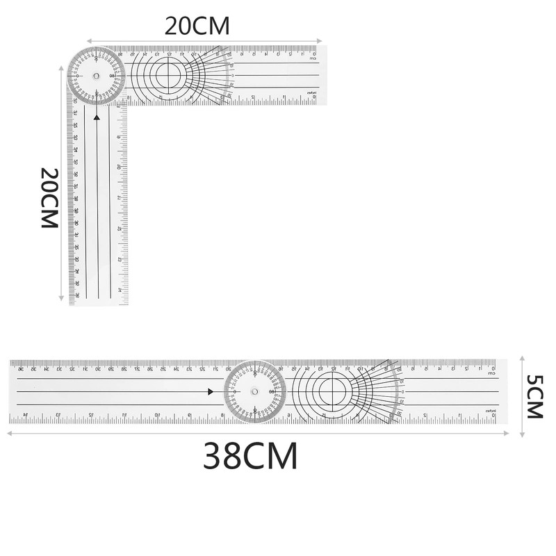 3 Pieces Angle Finder Rulers Goniometer 360 Degree Angle Protractor