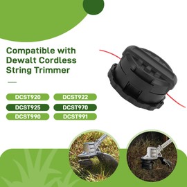 DWO1DT995 Replacement String Trimmer Head Spool 20ft line 0.080'' Compatible with Dewalt Cordless 20V,40V,60V String Trimmer DCST922 DCST922B, DCST970B, DCST970X1, DCST972X1, DCST972B, 1PACK