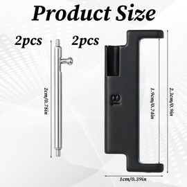 Exclaith 18mm to 20mm Watch Band Adapter, Metal Watch Band Adapter Universal Black Connector Adapters Strap for Changing to Your Favorite Watches Bands