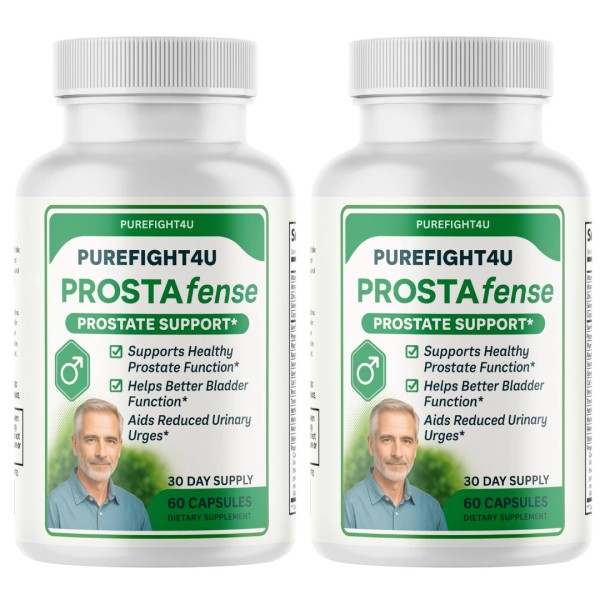 PUREFIGHT4U ProstaFense Prostate Support Supplement for Men - 2 Bottles