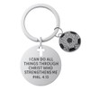 Christian Soccer Keychain with Philippians 4:13 Verse