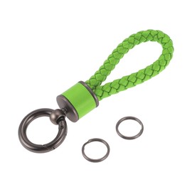 A ABSOPRO Car Keychain Universal Key Chain with Ring for Key Fobs for Home for Women Faux Leather Light Green