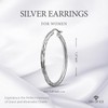 Sterling Silver 2mm Width Diamond-Cut Round Hoop Earrings, 35mm