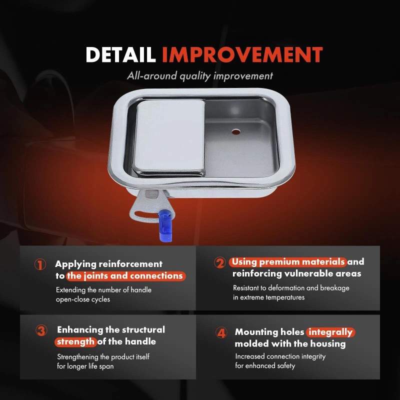 Chrome Interior Door Handle for Western Star 4900 4900E 2002