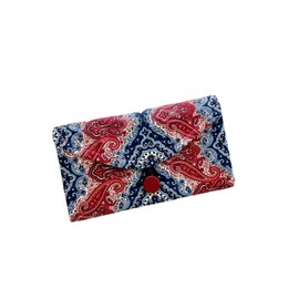 Travel Jewelry Organizer - Paisley Fabric Jewelry Case - Clear Pocket Travel Jewelry Wallet - Travel Gift