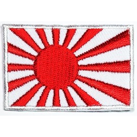 Flag National Patch Japan Flag Country Embroidered Iron on Patch Crest Badge Size Mini 1.1X1.6 Inch. for Jackets Hats Backpacks Jeans Patch Team Military Patches