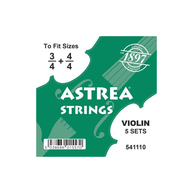 Astrea 541110 Violin Strings 3/4-4/4 (5 Set Pack)
