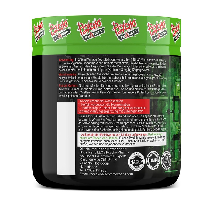 PWO Psycho Pharma Edge of Insanity Most Intense Pre-Workout Powder