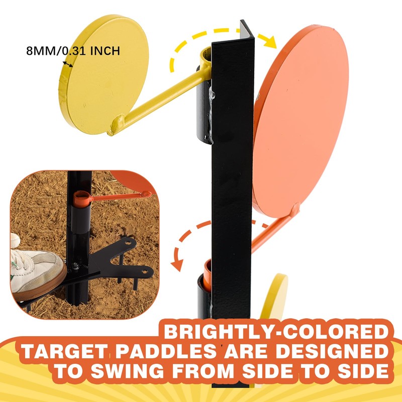 VioraWhite AR500 Steel Dueling Tree Target for .22 Rimfire &