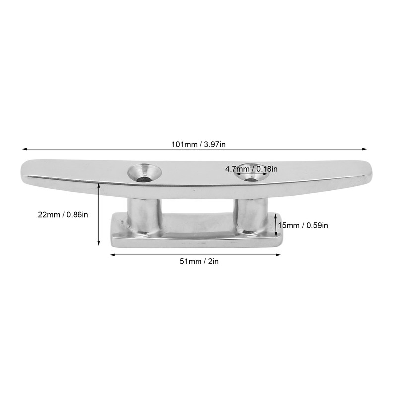 2PCs Open Base Boat Cleat 4in Universal Fit for Watercraft