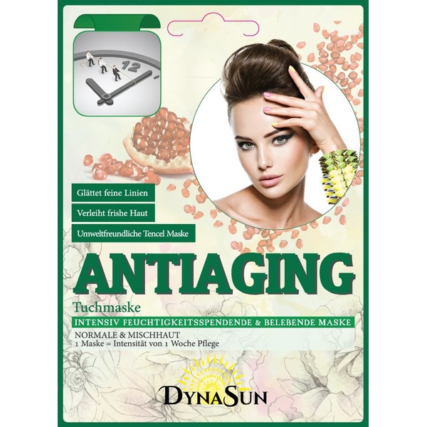 DynaSun Kit 5 x Anti-Ageing Mask BTS with Pomegranate and Salvia Extract Intensive Moisturising and Soothing Mask Kpop for Dry and Sensitive Skin