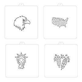 Reusable USA PYO Cookie Stencil Paint Your Own Custom Design Unique Cookies Stencils Creates Custom Coloring Pages Designs, Perfect for Kids, Parties, and Bakers. Detailed Designs. (America)