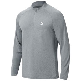 Roadbox Mens UV Protection Shirts - Long Sleeve UPF 50+ Sun Protection Lightweight 1/4 Zip Shirts for Running Hiking Fishing