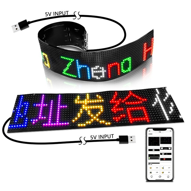 LED Matrix Panel Bluetooth APP Control USB 5V Bright Programmable