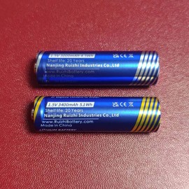 RUIHU Lithium AA Batteries 3500mAh, 4 Pack 1.5V Longest Lasting Ultra Powder Double A Battery for High-Tech Devices-New Upgraded Golden Type, Non-Rechargeable (Lithium AA-4 Count/Blister)