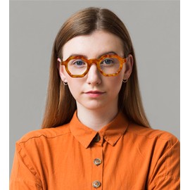 FEISEDY Retro Octagon Blue Light Glasses for Women Men Vintage Polygon Anti Glare Eyeglasses B0102