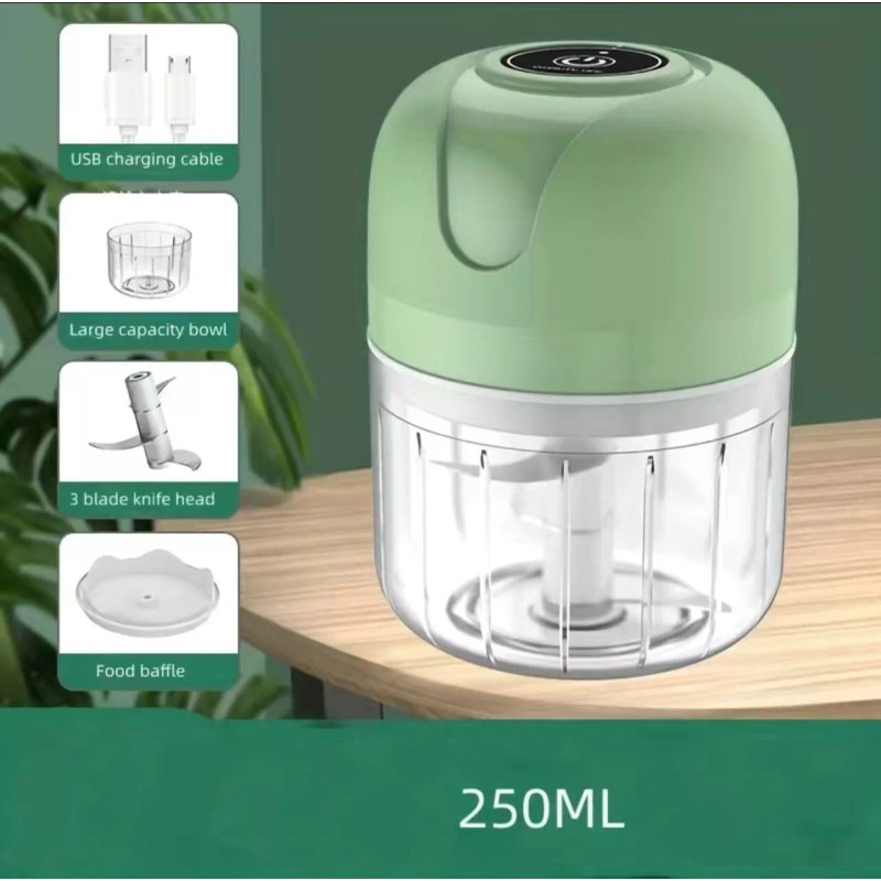 Quality Life Wireless Electric Mini Food Chopper 250ML Color Green
