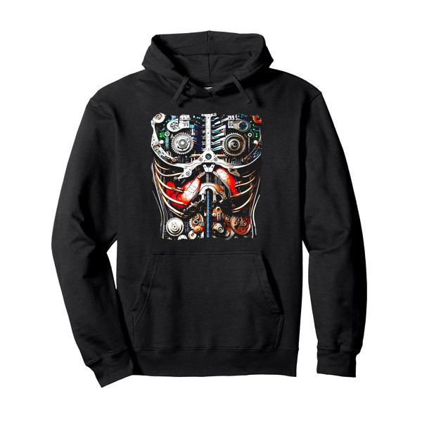 robot, machine, alien cyborg, easy robot halloween costume Pullover Hoodie