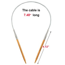 Mdoker Bamboo Circular Knitting Needle Size 7 16 Inch Circular Knitting Needles for Handmade Knitting DIY and Any Weaven Yarn Projects(US Size 7,4.5mm)