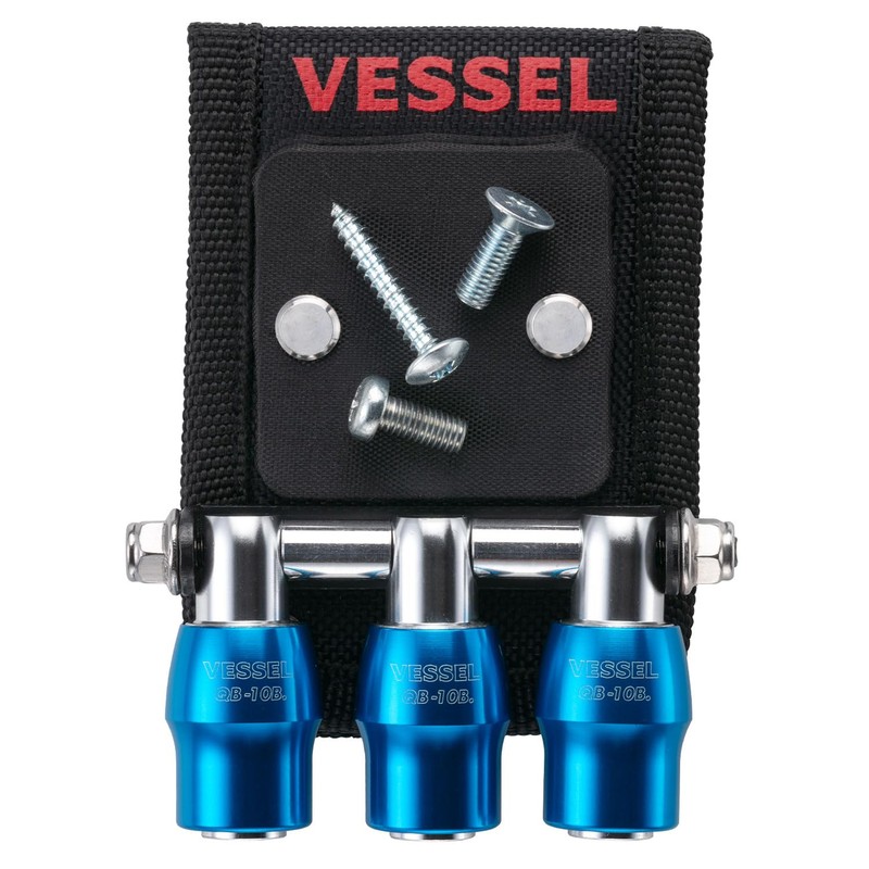 Vessel QB-10MB3B Quick Catcher 3 Row Holder with Magnet, Blue