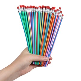 Jsehchya 40PCS Flexible Bendable Pencils for Kids with Corlored Stripe,Soft Bendy Magic Bending Pencils with Erasers for Classroom Gifts Back to School Students Supplies,Great Bags Party Favor (40)