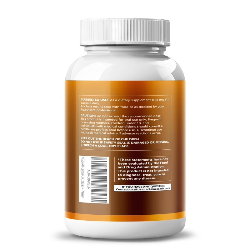 NESSARIT Ceylon Cinnamon, Apple Cider Vinegar, Berberine, Turmeric & Ginger
