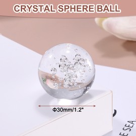 uxcell 30mm/1.2" Crystal Sphere Ball Bubble Glass Solid Decorative Sphere Crystal Ball Prop Ornament for Feng Shui Divination Fortune Telling Tabletop Fountain Decoration, Clear