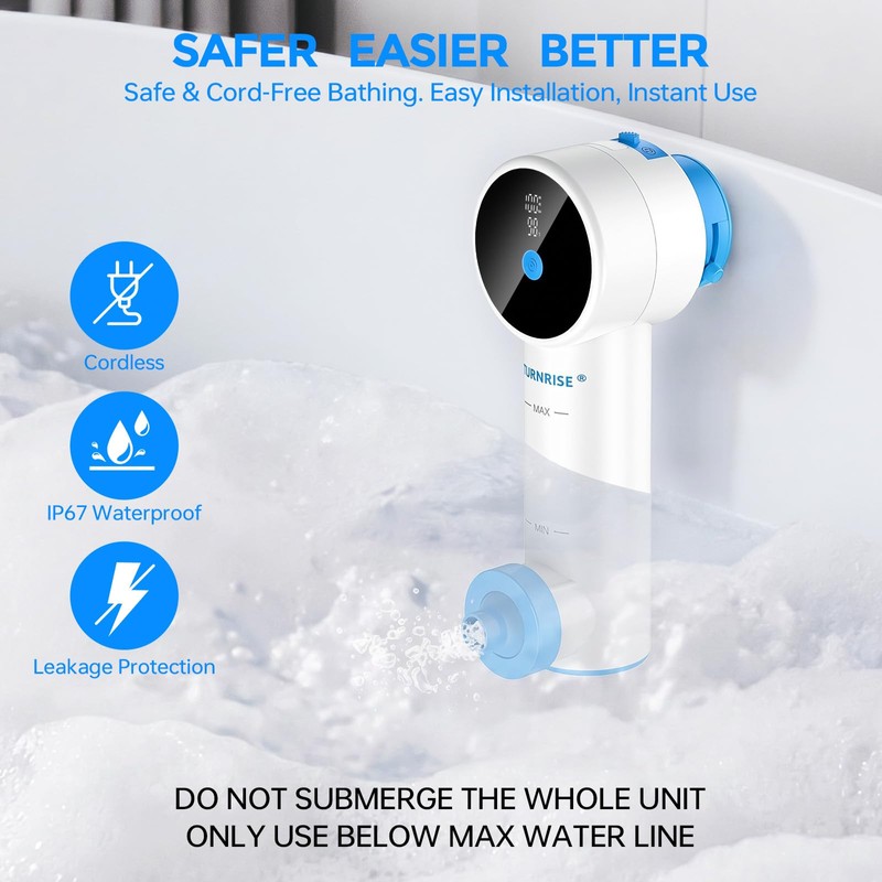 Bath Jets for Tub, Cordless Home Spa with Jet Massage