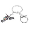 BONSNY Enamel Alloy Floral Hummingbird Bird Key Chain Keychain Ring