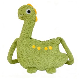 LHTWLF Cute Dinosaur DesignPlush Backpack，with Zipper Shoulder Bag，Unique Novelty Fun Purse toy Plushie Gifts for Girls Women (Dinosaur)
