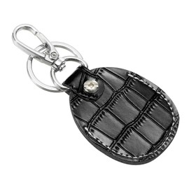 PATIKIL Leather Key Fob, Genuine Leather Keys Cover RFID Key Fob Protector Air Tag Holder Keychain Case with Key Ring & Screwdriver for Car Key ID Key Cards Black