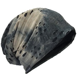 Mens Slouch Hollow Beanie Summer Skullcap B090 (B-Grey, Thin Cool)
